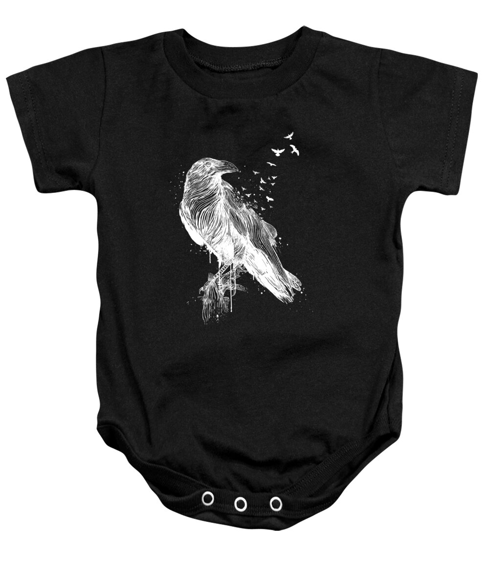 Birds Baby Onesie featuring the drawing Born to be free II by Balazs Solti
