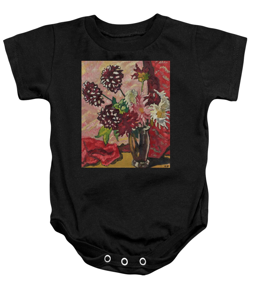 Flowers Baby Onesie featuring the painting Bouquet of dahlias by MotionAge Designs