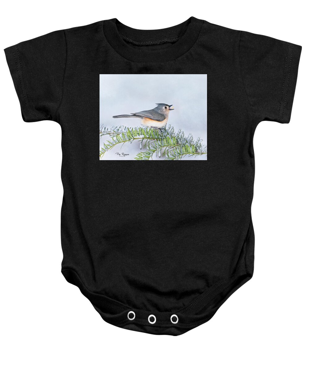 Bird Baby Onesie featuring the photograph Breakfast of Champions by Peg Runyan