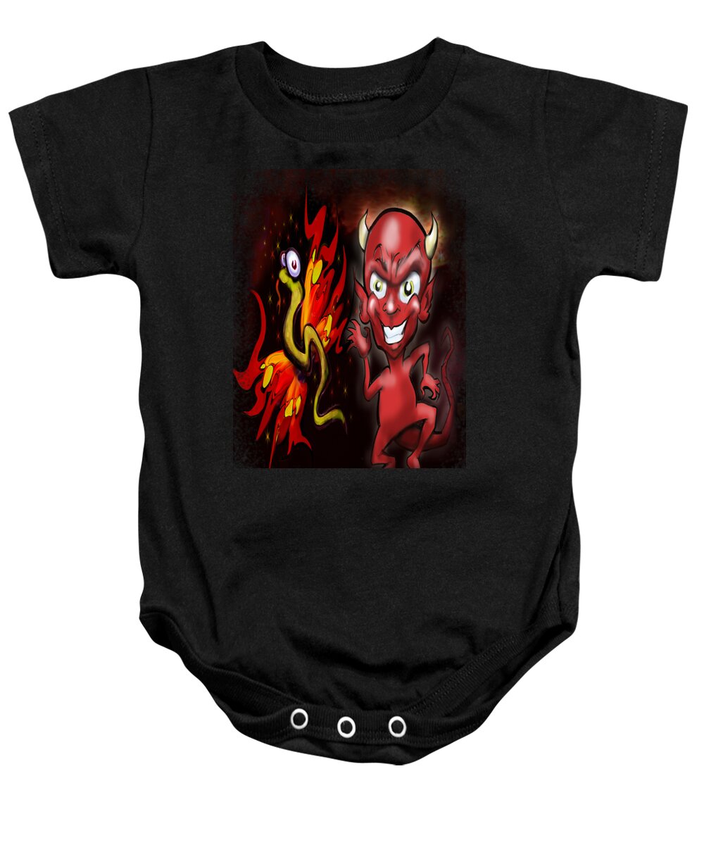 Butterfly Baby Onesie featuring the digital art Butterfly n Demon by Kevin Middleton