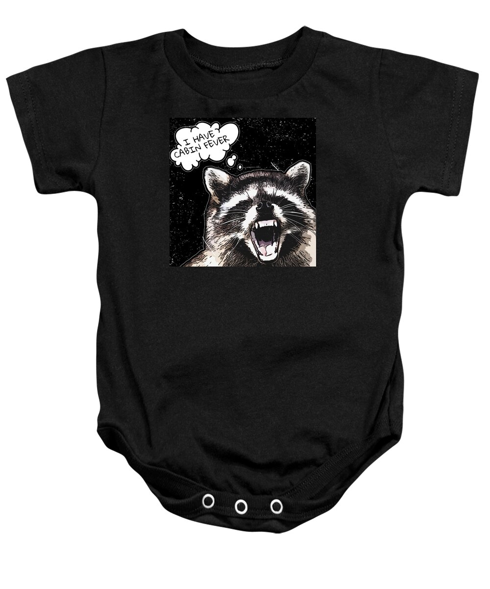 Cabin Fever Baby Onesie featuring the digital art Cabin Fever by Christina Rick