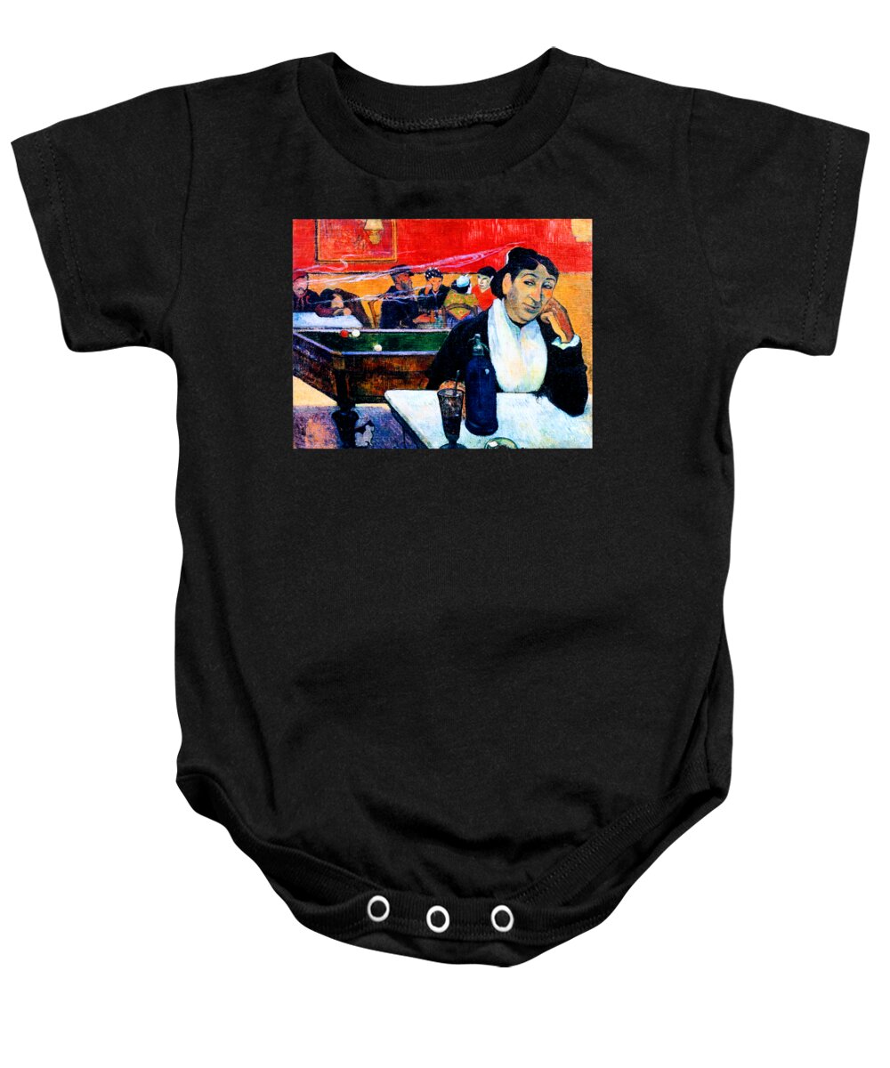 Gauguin Baby Onesie featuring the painting Cafe at Arles 1888 by Paul Gauguin
