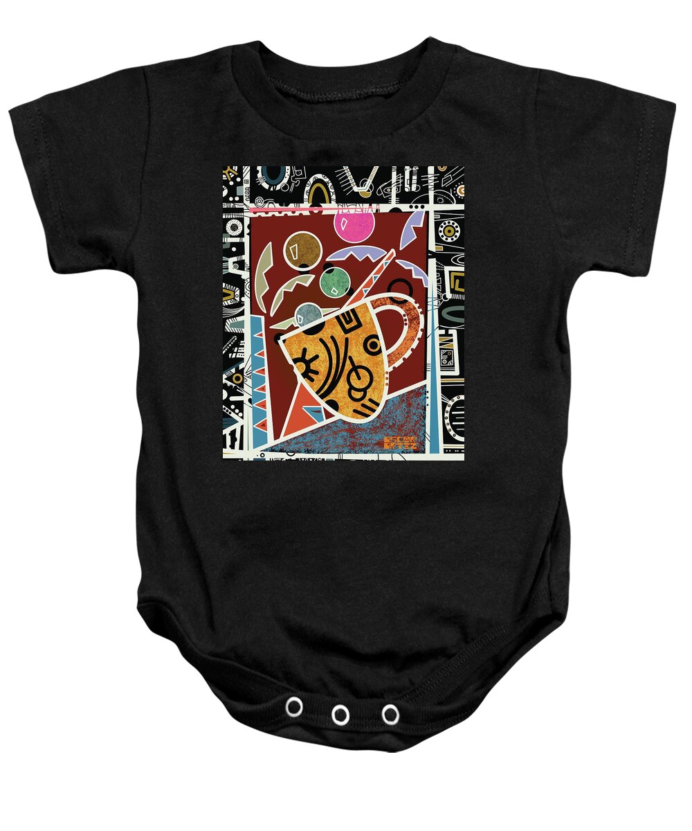 Coffee Baby Onesie featuring the painting Cafe Fiesta by Oscar Ortiz
