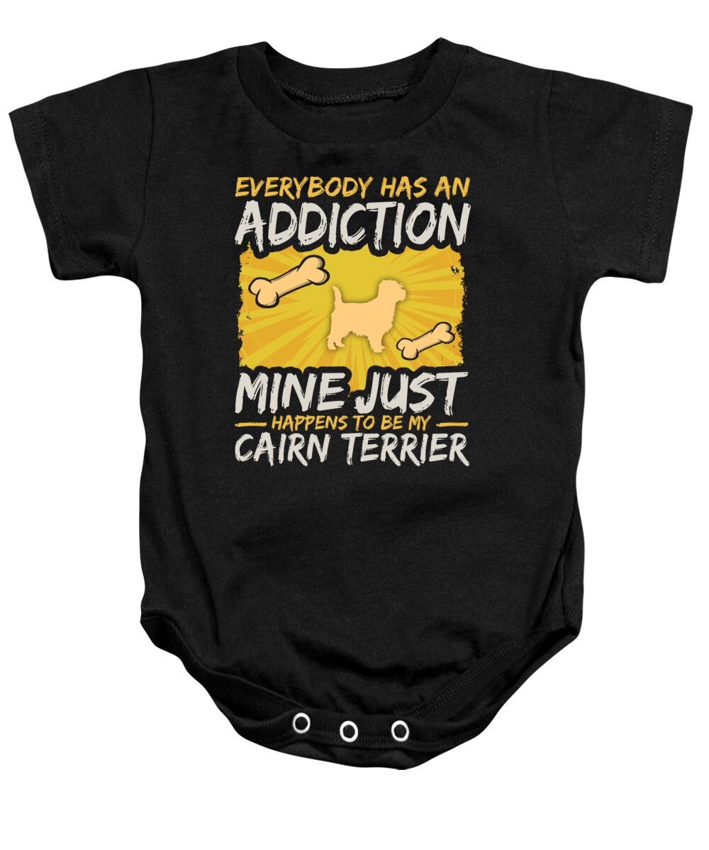 Dog Baby Onesie featuring the digital art Cairn Terrier Funny Dog Addiction by Jacob Zelazny