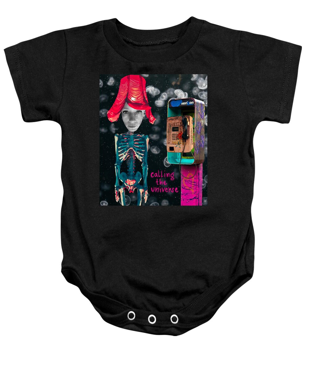 Collage Baby Onesie featuring the digital art Calling the universe by Tanja Leuenberger