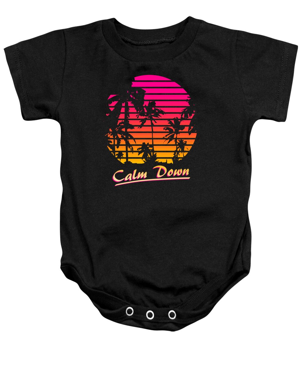 Classic Baby Onesie featuring the digital art Calm Down by Megan Miller