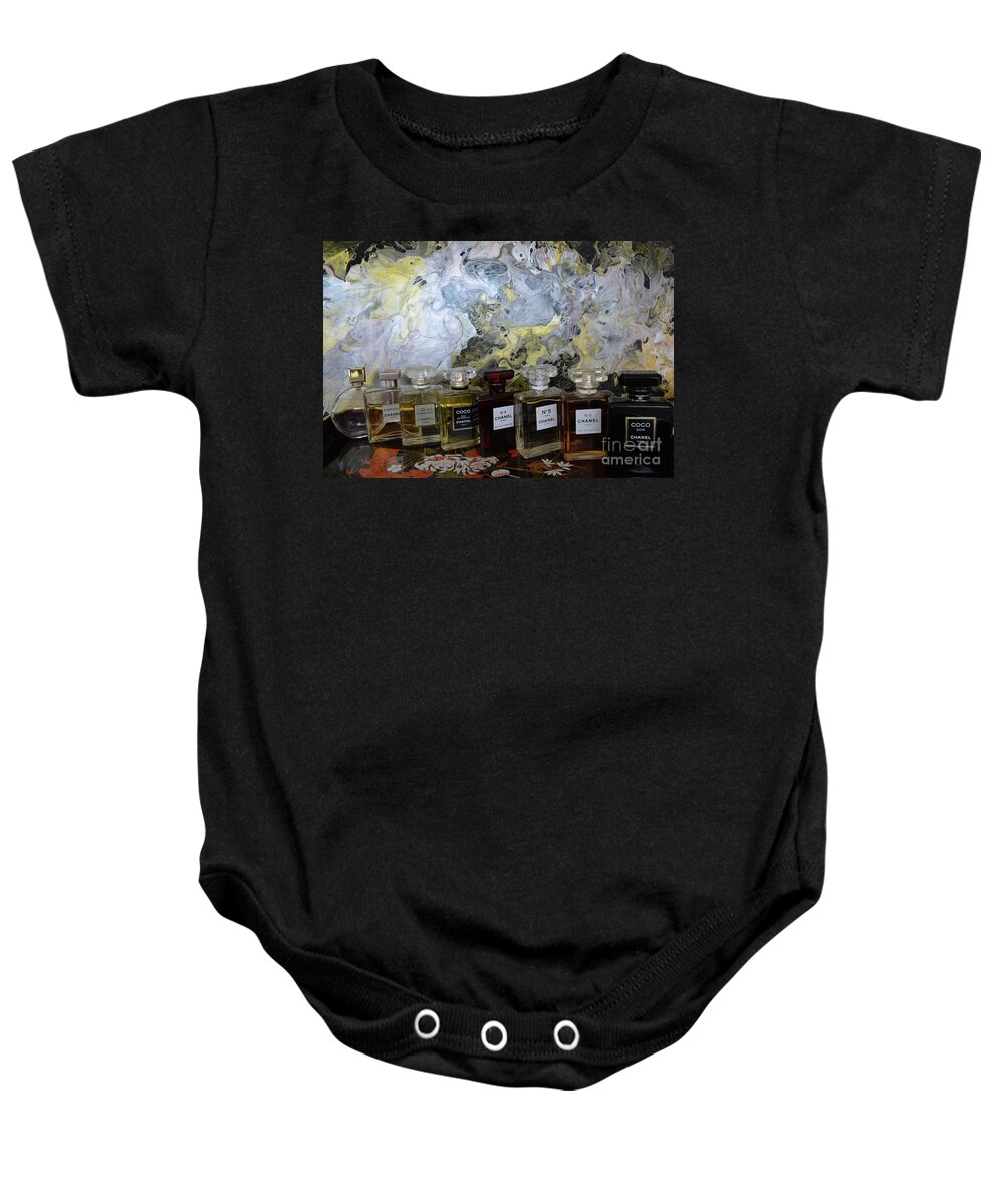 Chanel Perfumes under Abstract sky 2 Baby Onesie
