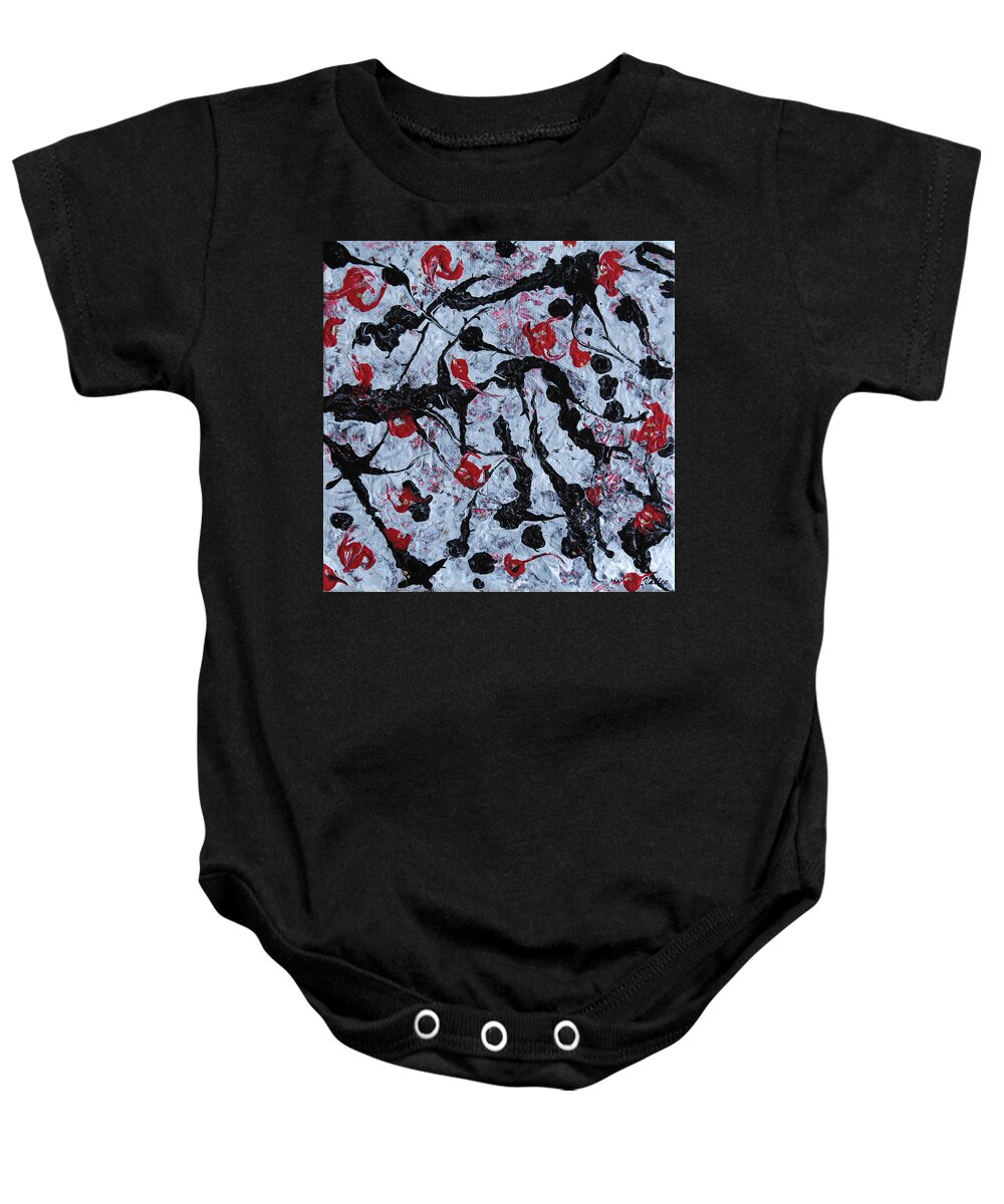 Tree Baby Onesie featuring the painting Cherry Tree by Vallee Johnson
