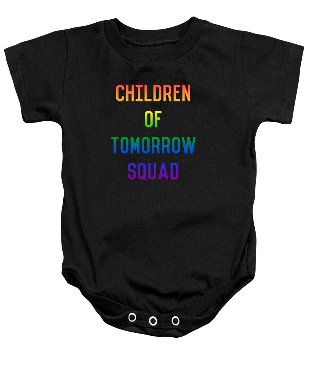 Funny Baby Onesie featuring the digital art Children of Tomorrow Squad by Flippin Sweet Gear