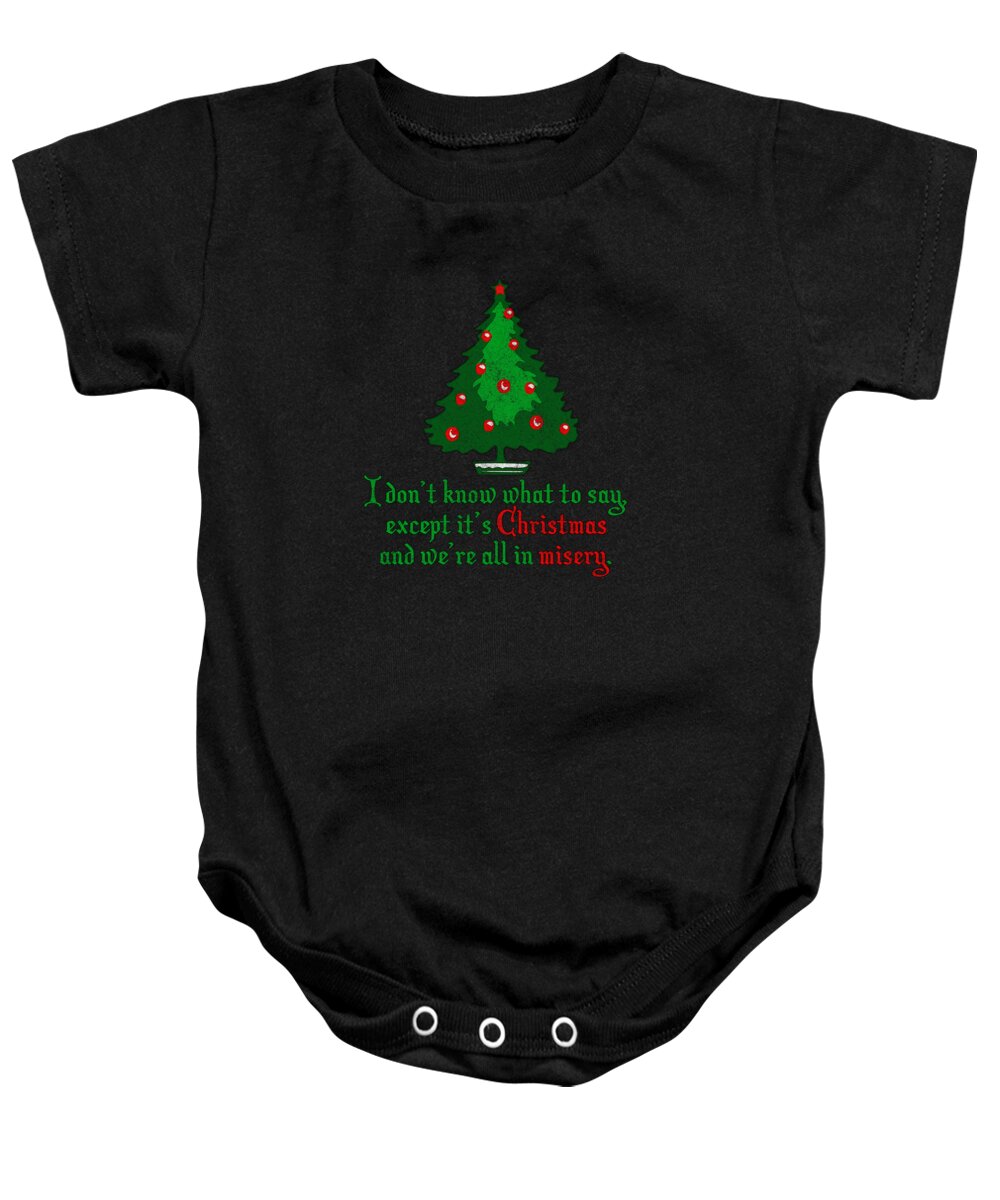 Christmas 2023 Baby Onesie featuring the digital art Christmas Misery Retro by Flippin Sweet Gear