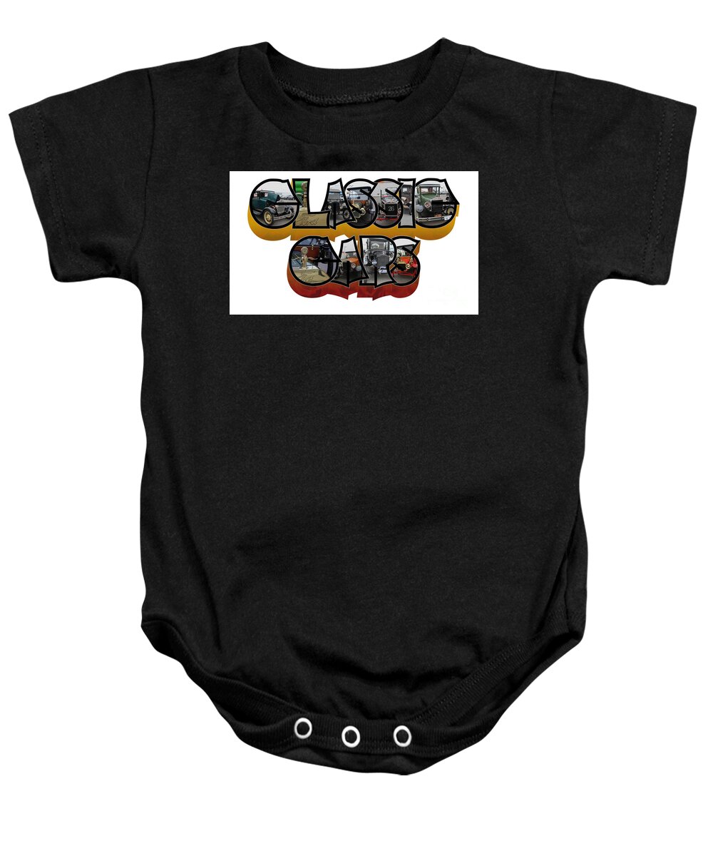Classic Car Baby Onesie featuring the photograph Classic Car Big Letter by Colleen Cornelius