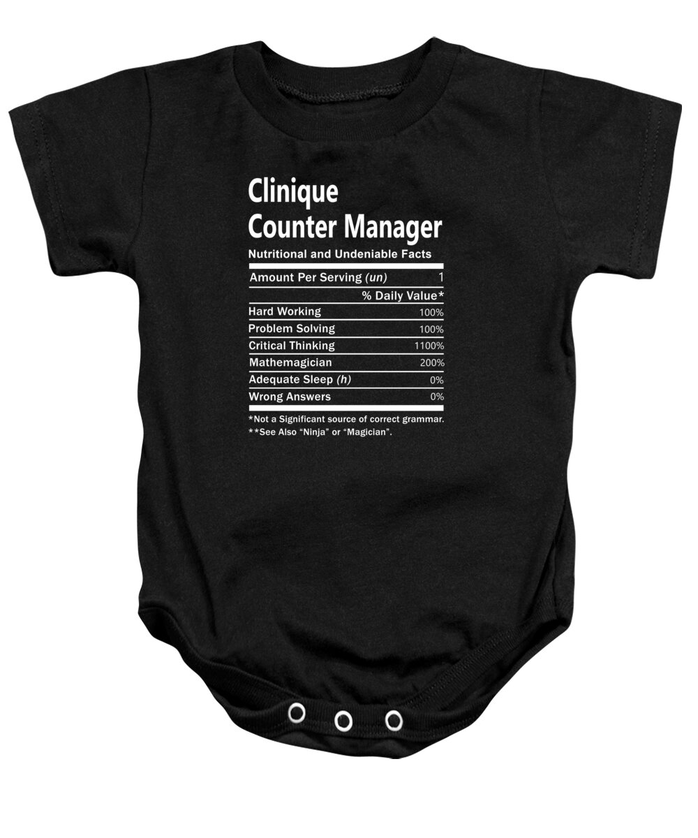 Clinique Counter Manager T Shirt - Nutrition Gift Item Tee Onesie by Shi Hu Kang - Pixels