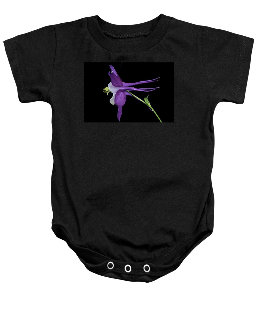 Macro Baby Onesie featuring the photograph Columbine 781 by Julie Powell