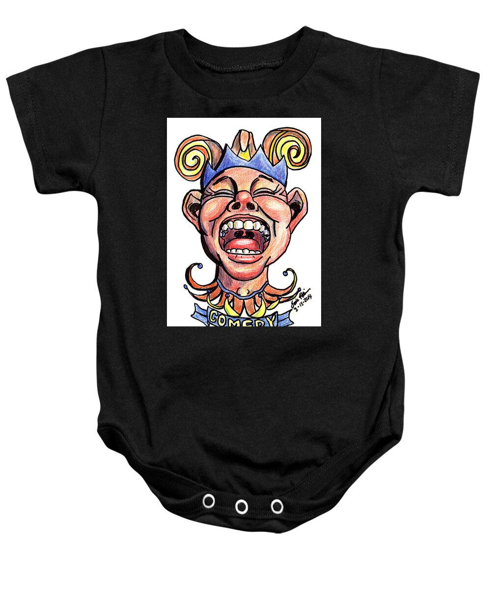 Comedy Baby Onesie featuring the drawing Comedy by Eric Haines