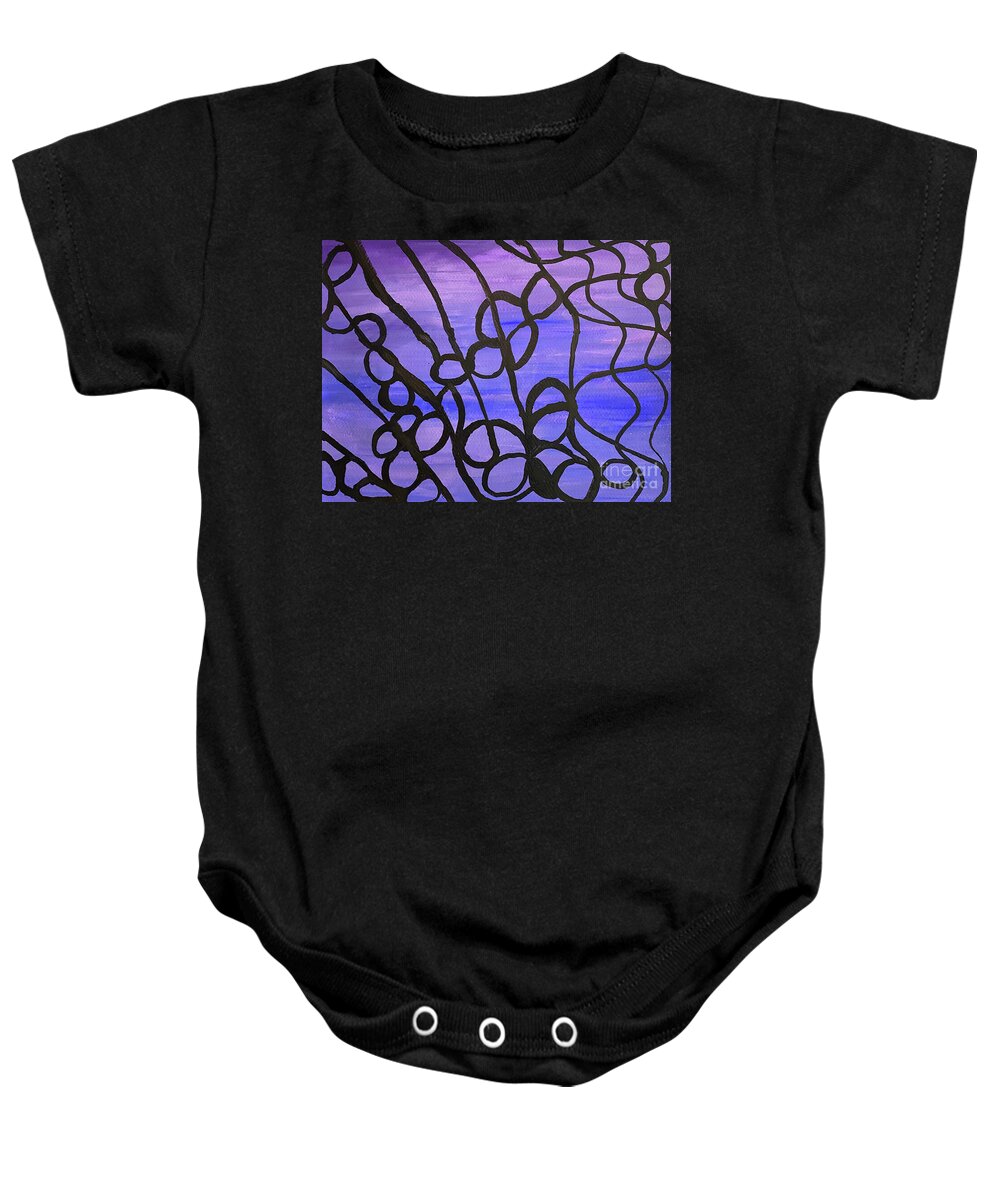 Connected Baby Onesie featuring the mixed media Connected by Lisa Neuman