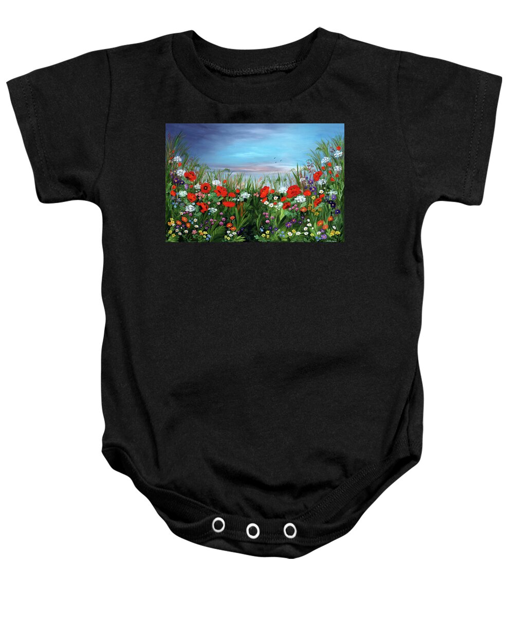 Poppies Baby Onesie featuring the painting Countryside Walk by Judith Rowe