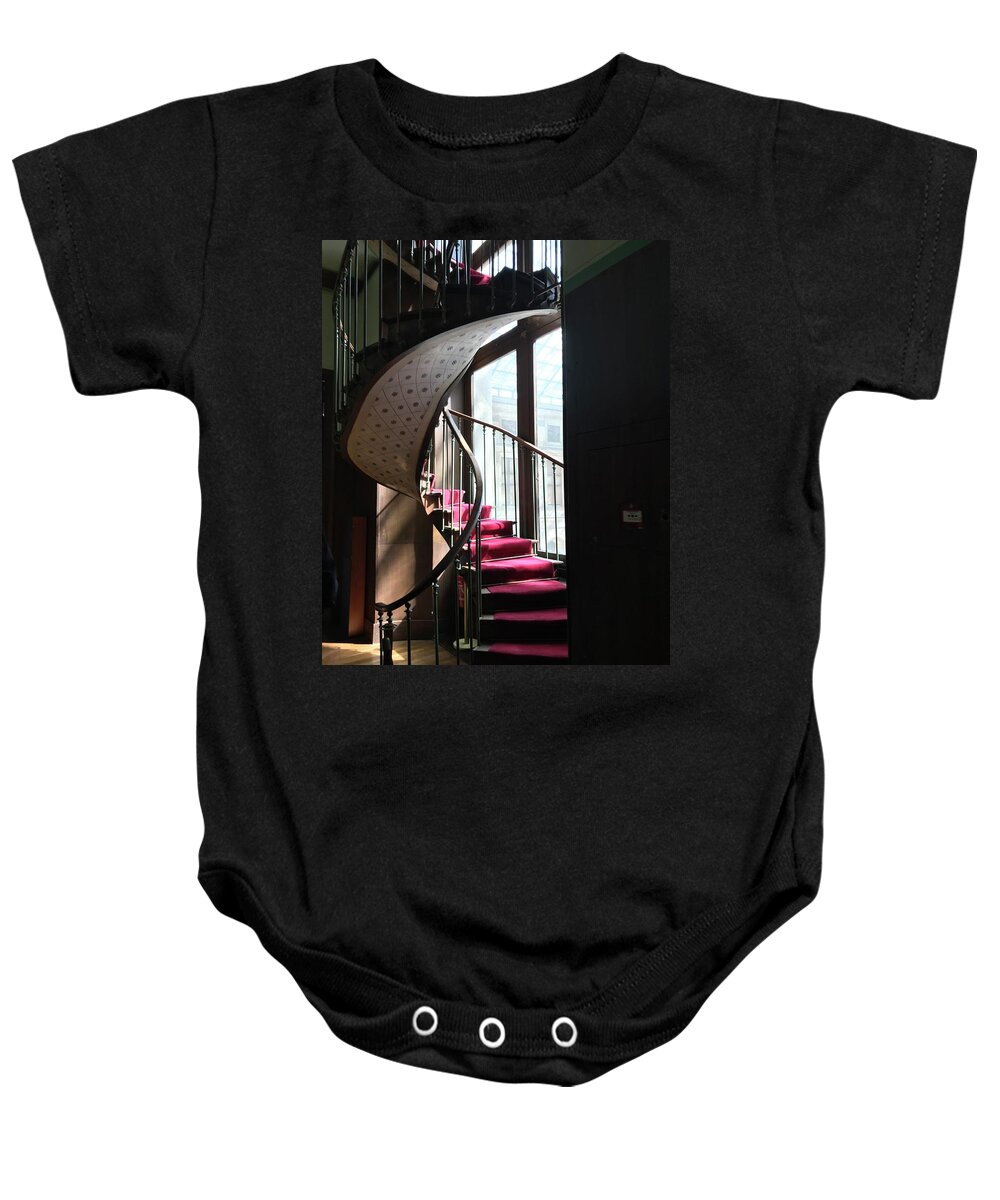 Spiral Baby Onesie featuring the photograph Crimson Elegance by Lee Darnell