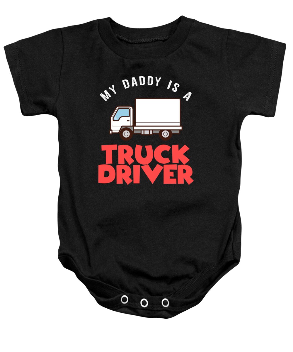 Semitruck Baby Onesie featuring the digital art Cute Child of Truck Driver Apparel by Michael S