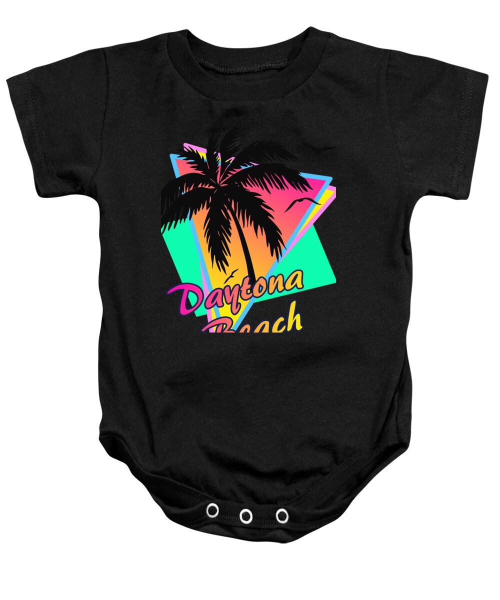 California Baby Onesie featuring the digital art Daytona Beach by Megan Miller