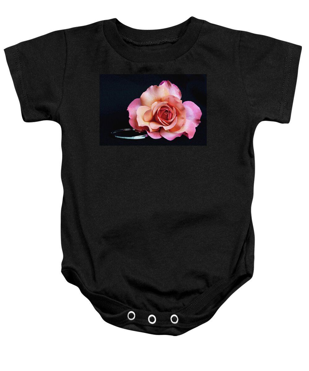 Rose Baby Onesie featuring the photograph Diamond Rose II by Gina Fitzhugh