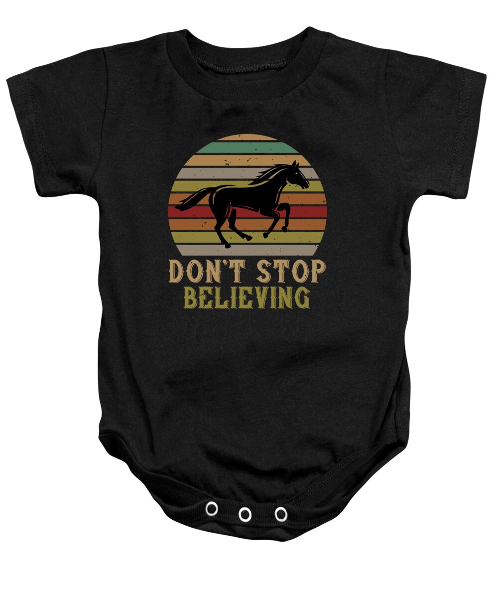 Horse Baby Onesie featuring the digital art Dont Stop Believing by Jacob Zelazny