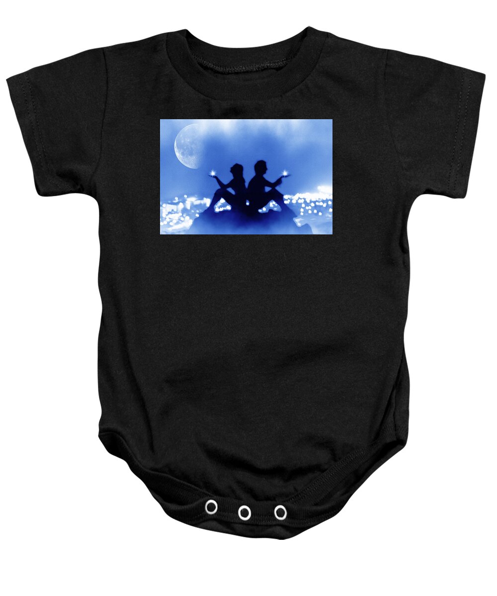 Sitting Baby Onesie featuring the photograph Dreams in the clouds by Severija Kirilovaite