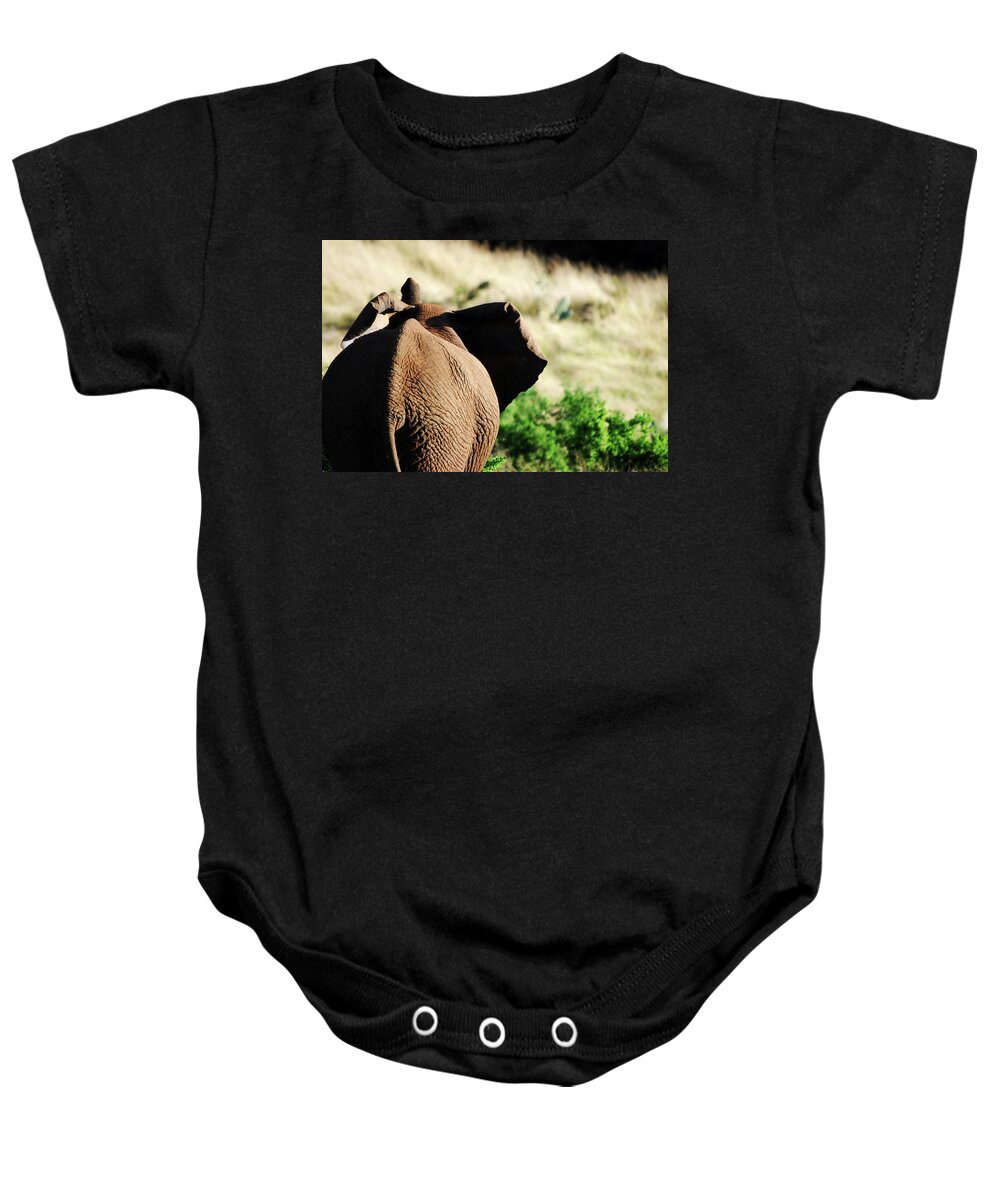 Elephant Baby Onesie featuring the photograph Elephant And His Butt by Alexandra's Photography