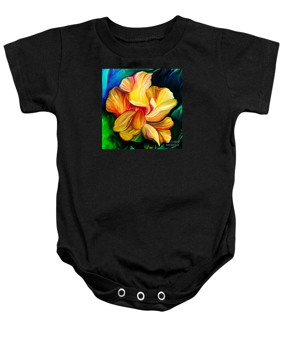 Hibiscus Painting Baby Onesie featuring the painting Emergence II by Patricia Griffin Brett