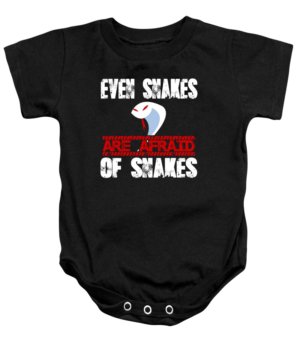 Snakes Baby Onesie featuring the digital art Even Snakes Are Afraid Of Snakes by Jacob Zelazny