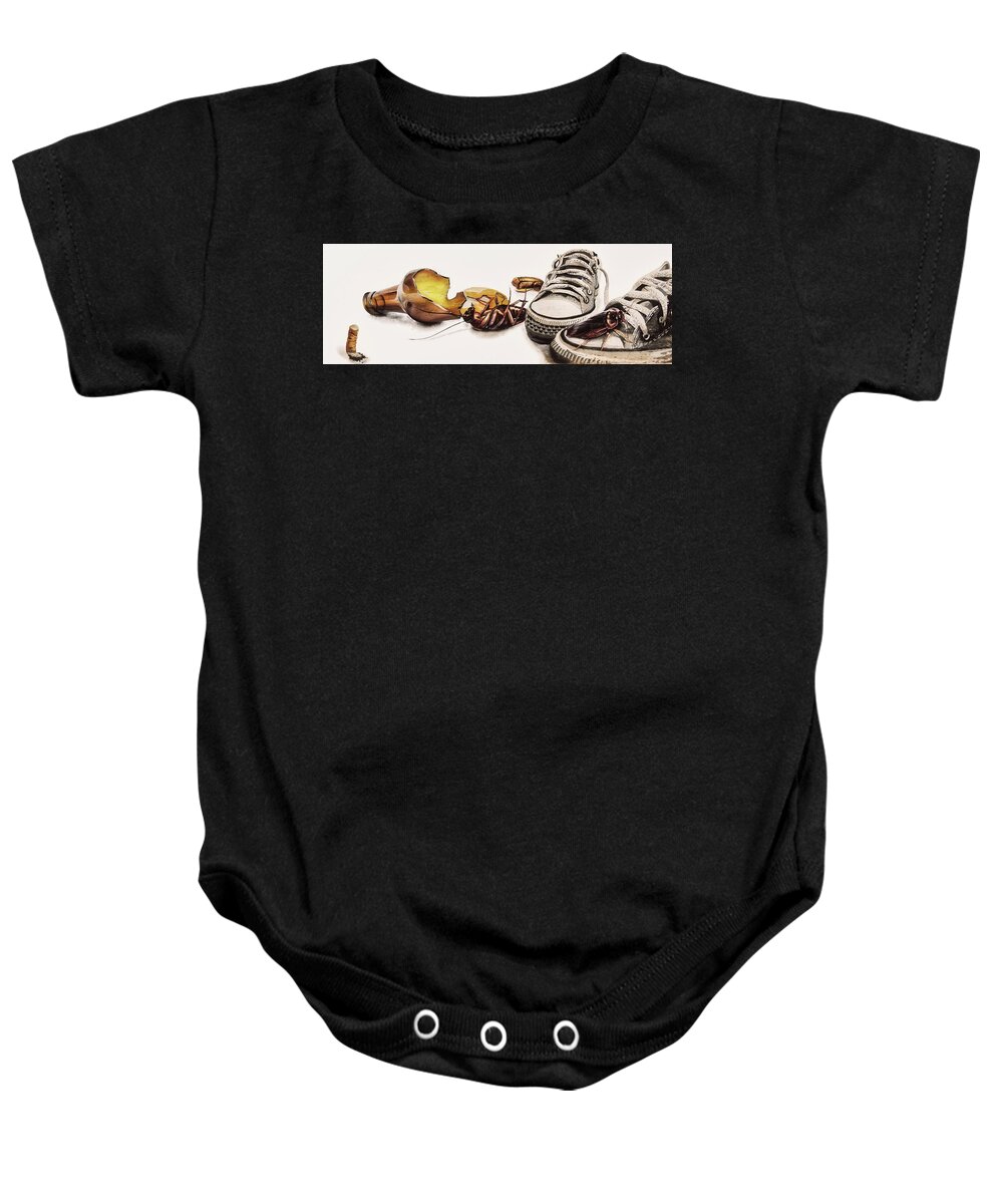 Cockroach Baby Onesie featuring the digital art Every Cockroach Is Beautiful To His Mom by Micah Offman
