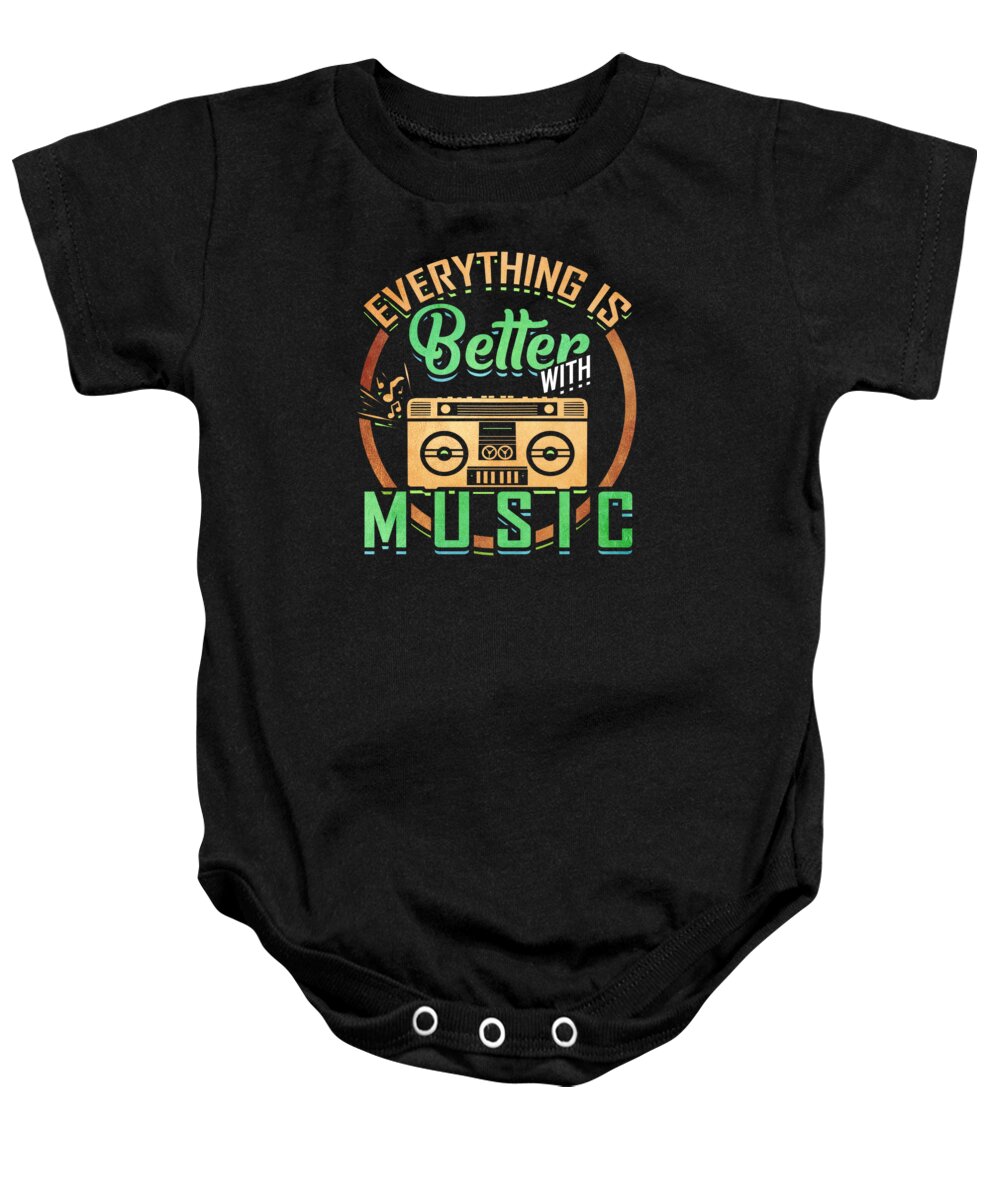 Dancing Baby Onesie featuring the digital art Everything Is Better With Music Musician by Jacob Zelazny