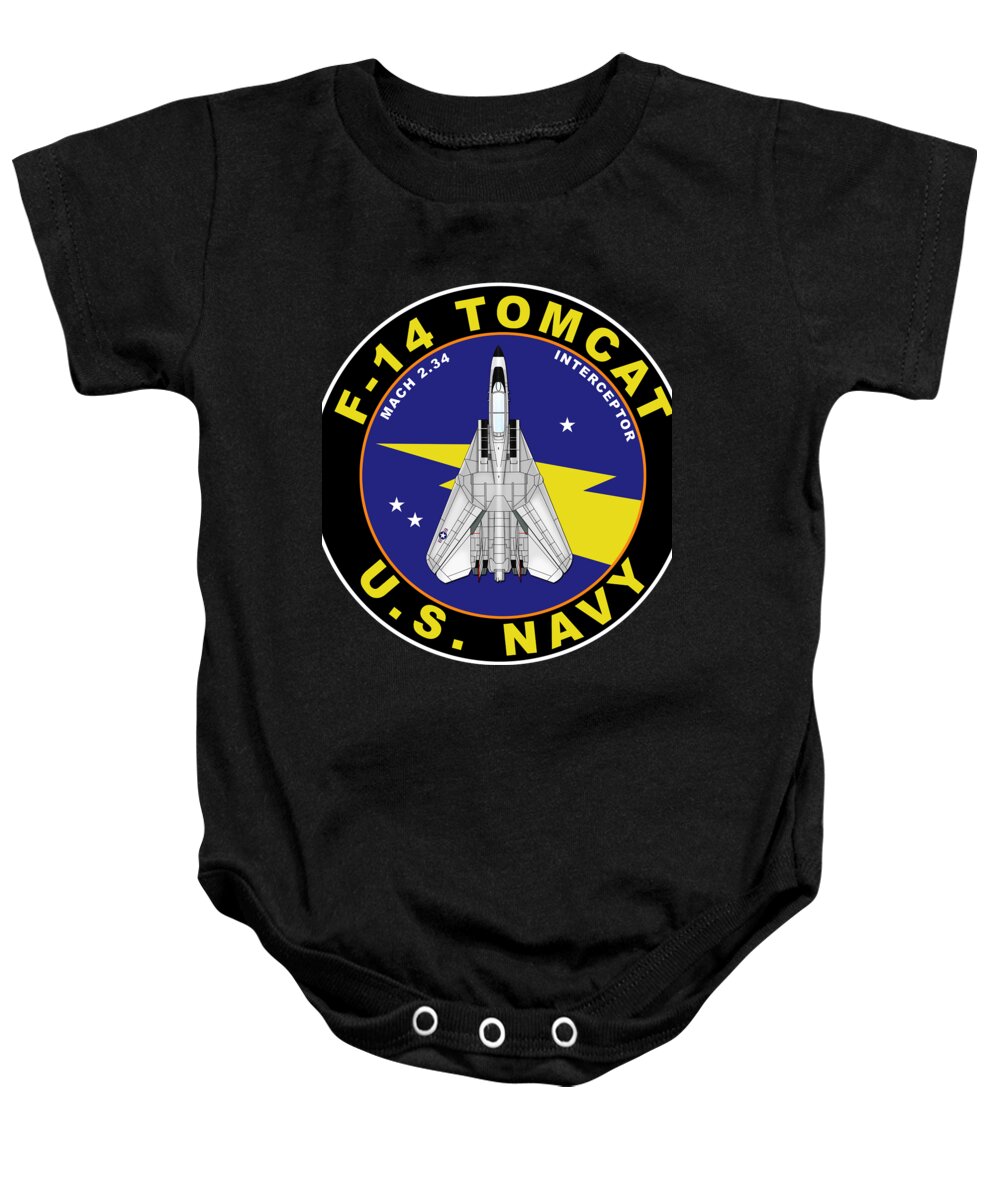 F-14 Tomcat Baby Onesie featuring the photograph F-14 Tomcat by Mark Rogan