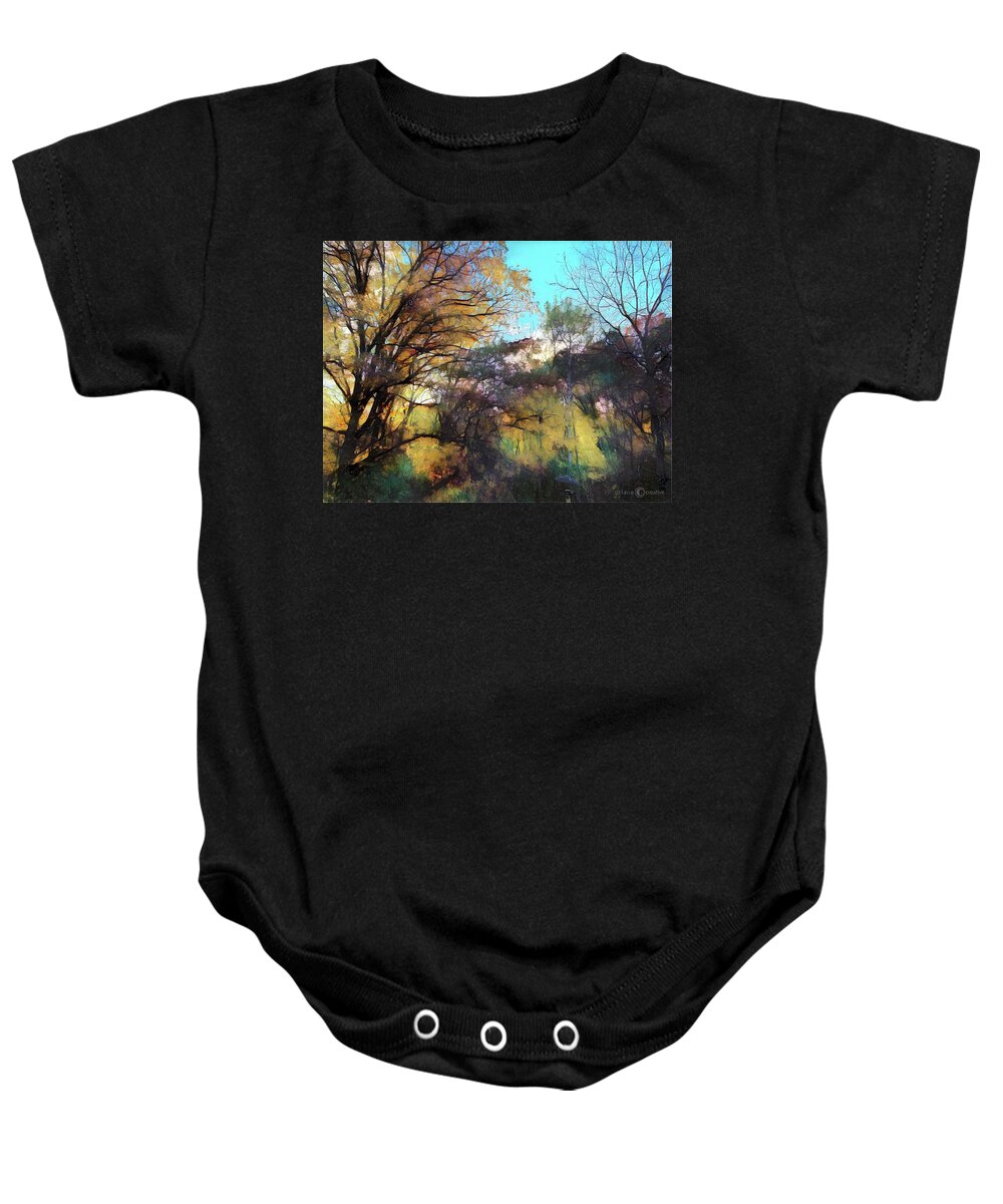 Woods Baby Onesie featuring the photograph Fall Colors In The Backyard by Tim Nyberg