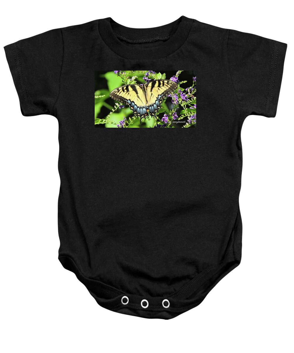 Butterfly Baby Onesie featuring the photograph Female Tiger Swallowtail by Nancy Denmark