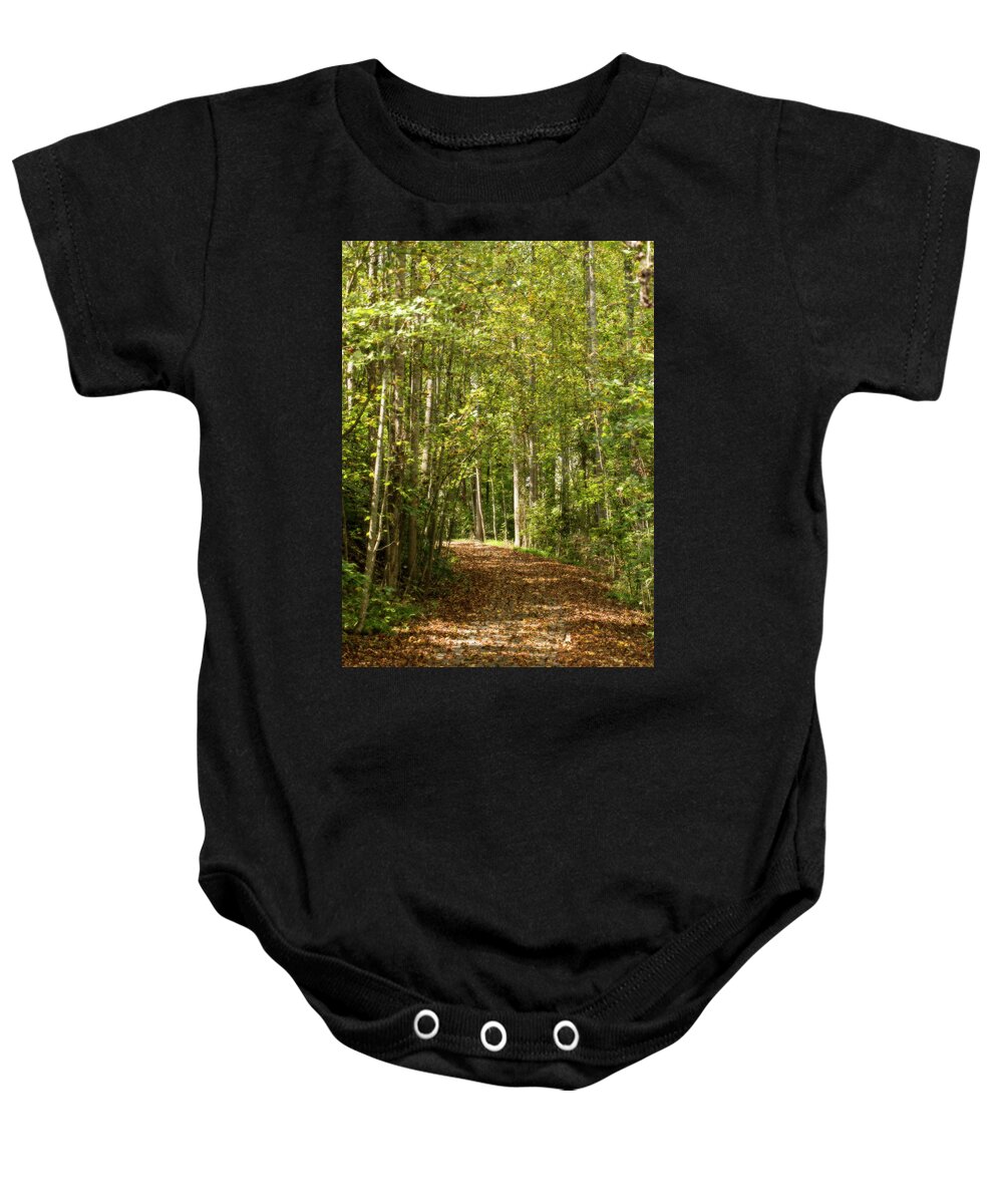 Arcing Baby Onesie featuring the photograph First Day of Fall Glows by Charles Floyd