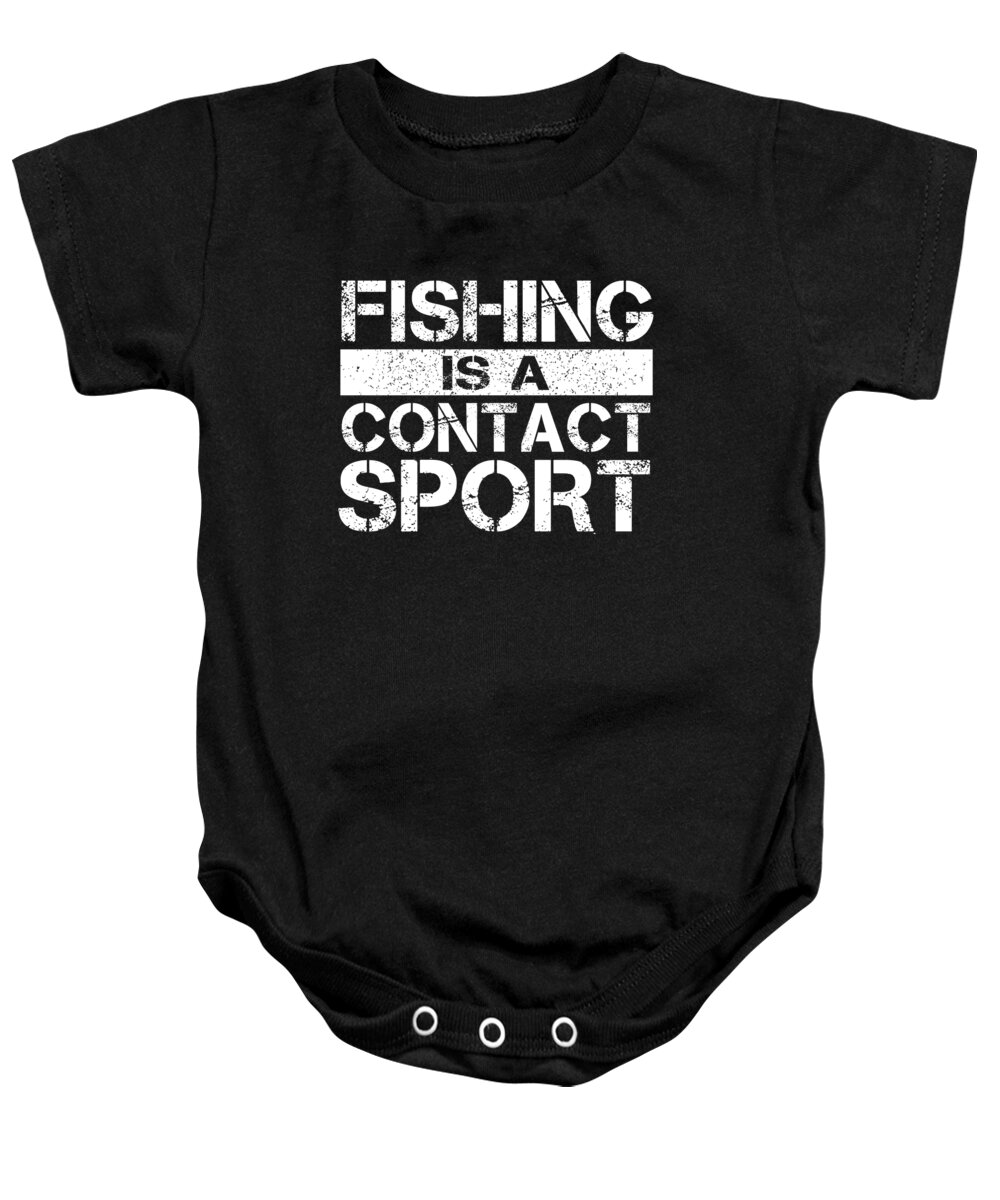 Angler Baby Onesie featuring the digital art Fishing Is A Contact Sport by Jacob Zelazny