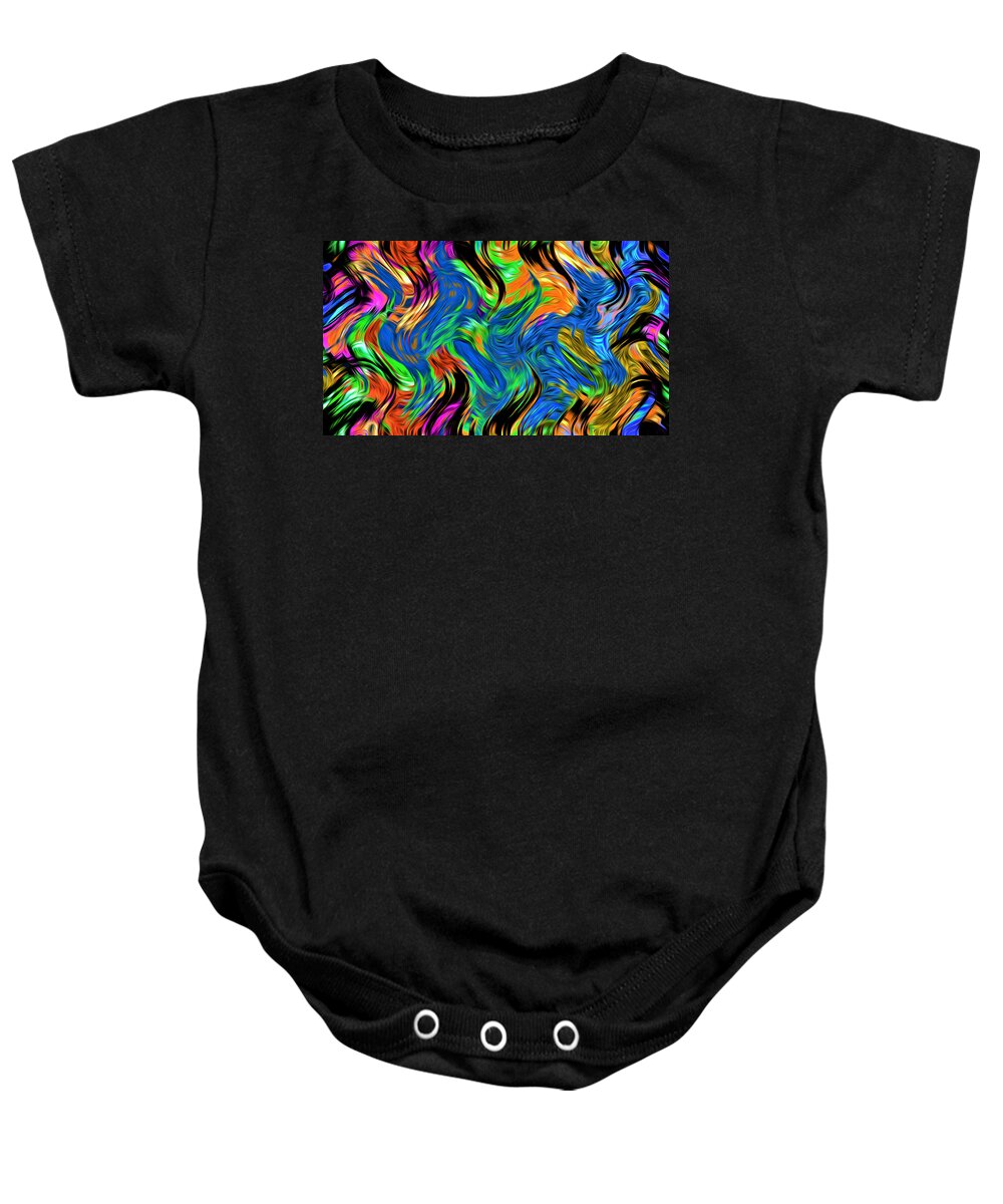 Abstract Baby Onesie featuring the digital art Flames of Passion - Abstract by Ronald Mills