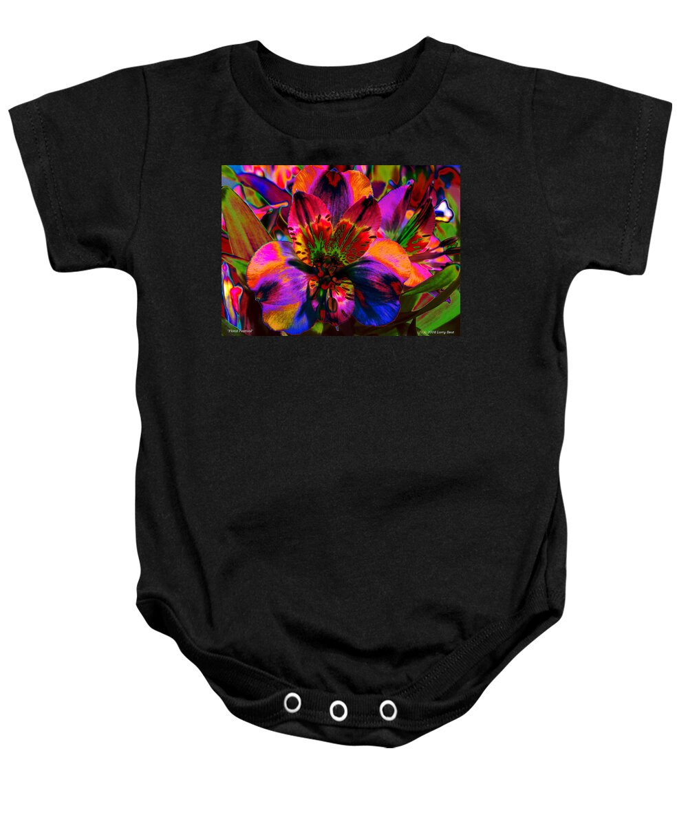 Flower Baby Onesie featuring the digital art Floral Festival by Larry Beat