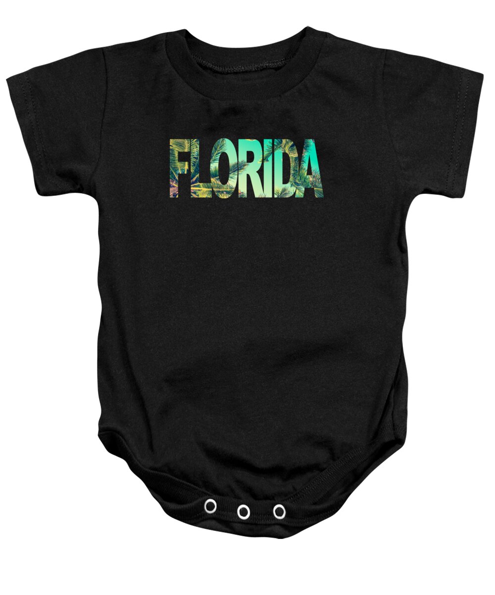 Florida Baby Onesie featuring the photograph FLORIDA letters by Delphimages Photo Creations
