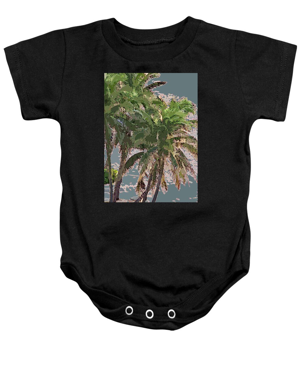 Palm Baby Onesie featuring the photograph Florida Palm Trees by Corinne Carroll
