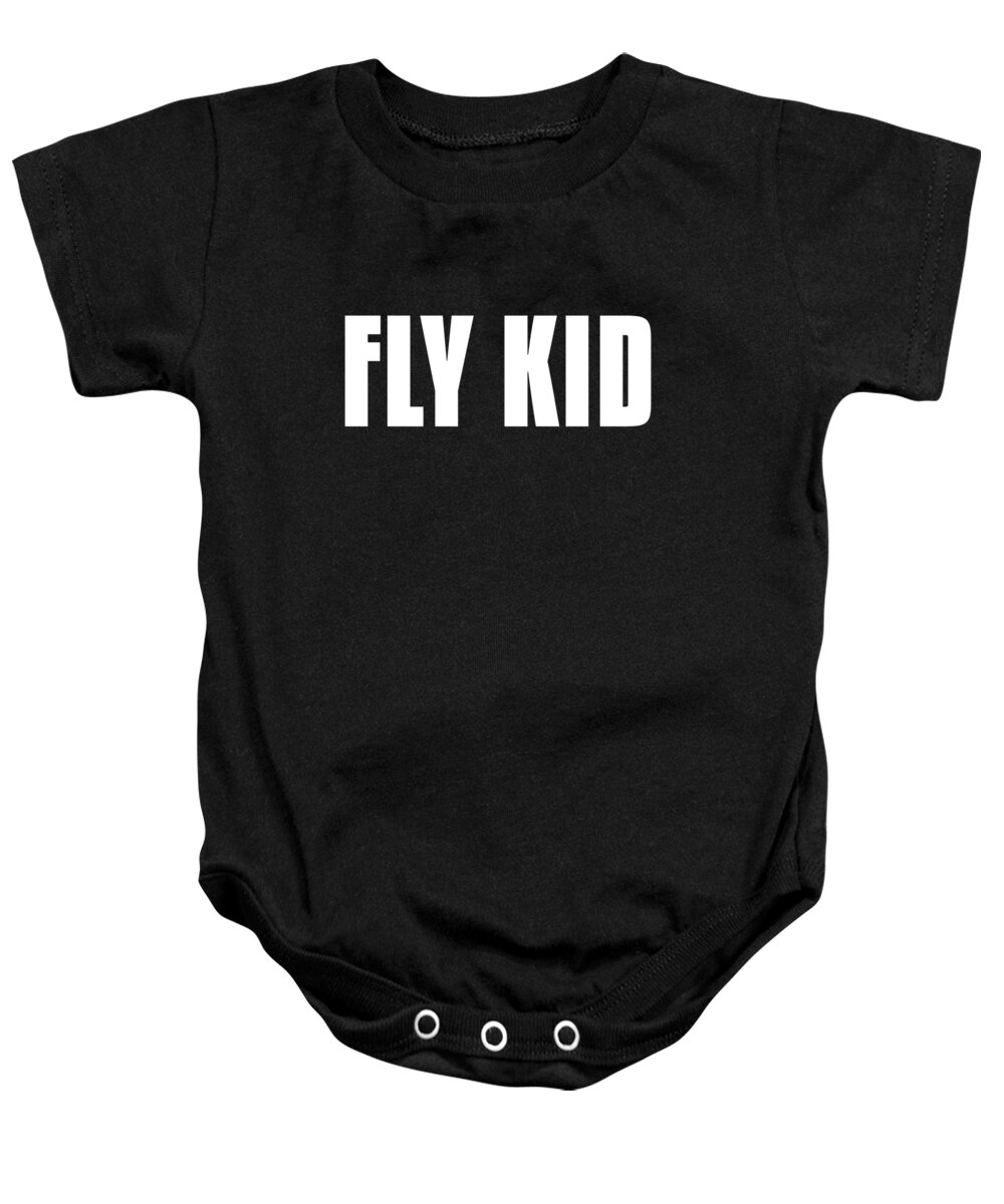Gifts For Mom Baby Onesie featuring the digital art Fly Kid Funny Family by Flippin Sweet Gear