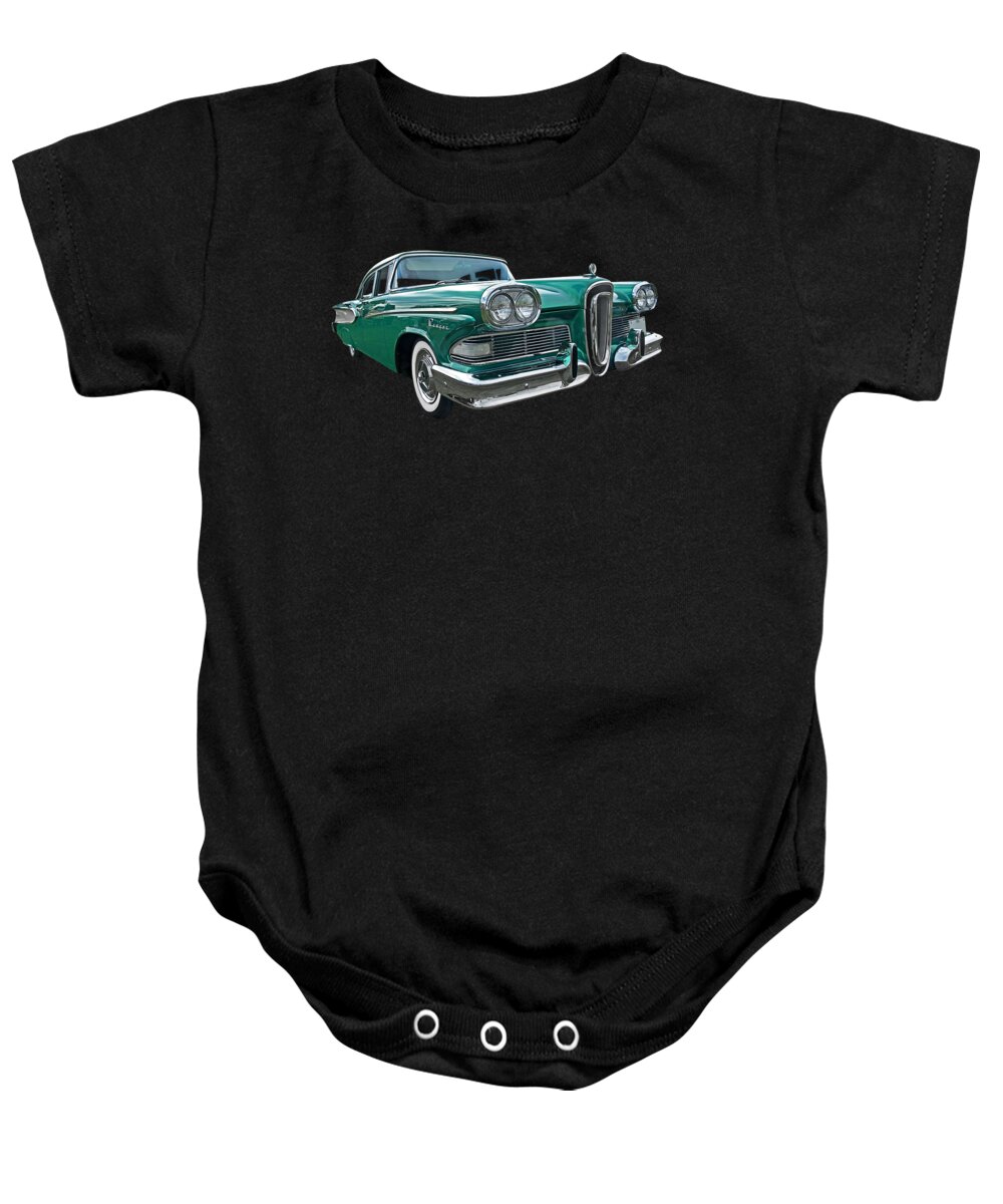 Vintages Car Baby Onesie featuring the photograph Ford Edsel Ranger 1958 by Gill Billington