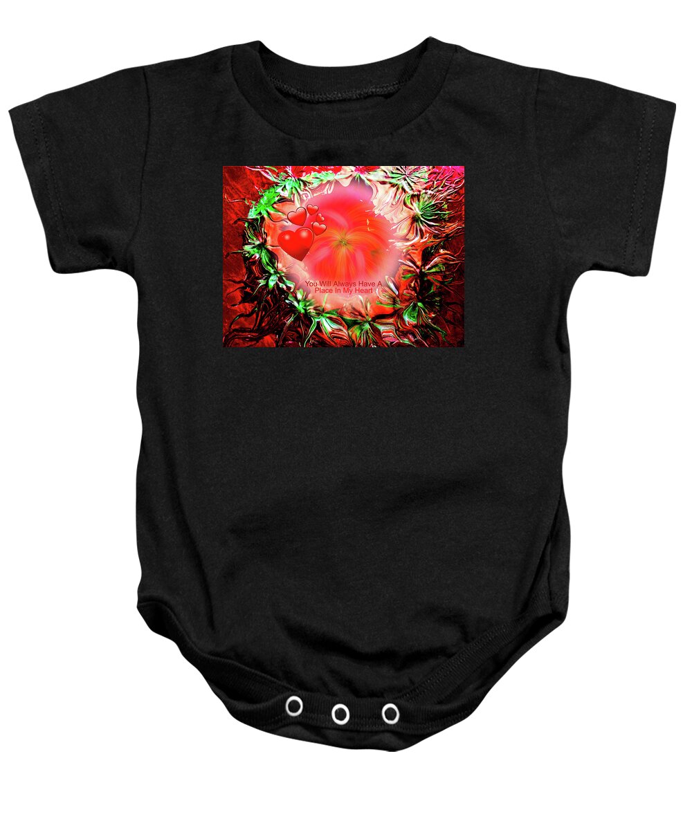 Love Baby Onesie featuring the mixed media Forever by Anna Adams