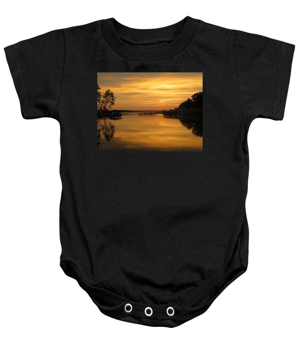 Gold Baby Onesie featuring the photograph Fort Knox Sunrise by Ed Williams