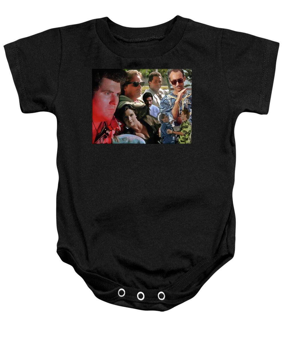 Miami Vice Baby Onesie featuring the painting Freefall 6 by Mark Baranowski