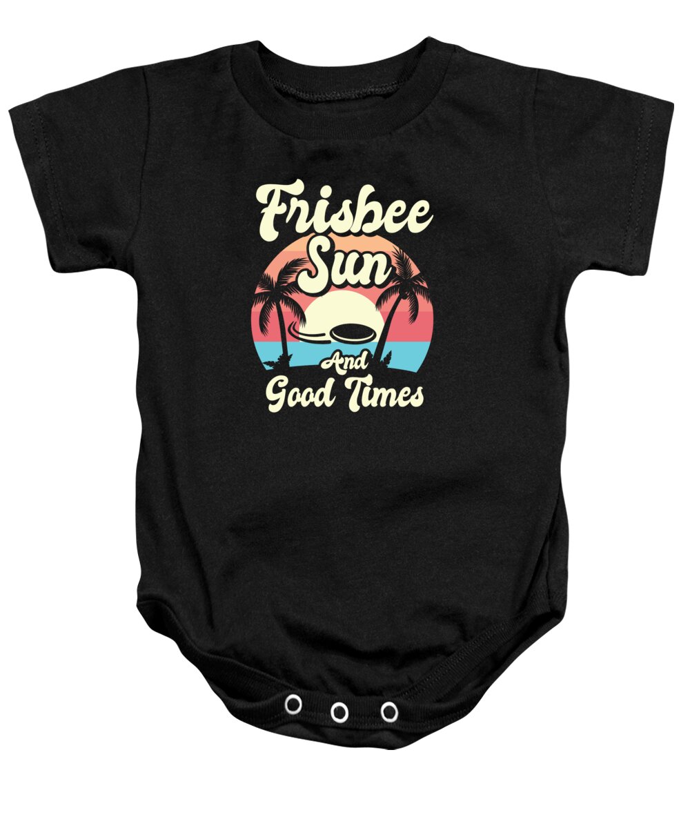 Frisbee Baby Onesie featuring the digital art Frisbee Tropical Summer Vacation Flying Disc Sport by Toms Tee Store
