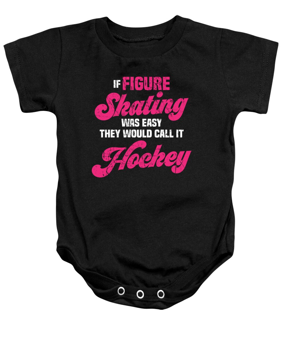 Ice Rink Baby Onesie featuring the digital art Funny Ice Skater by Michael S