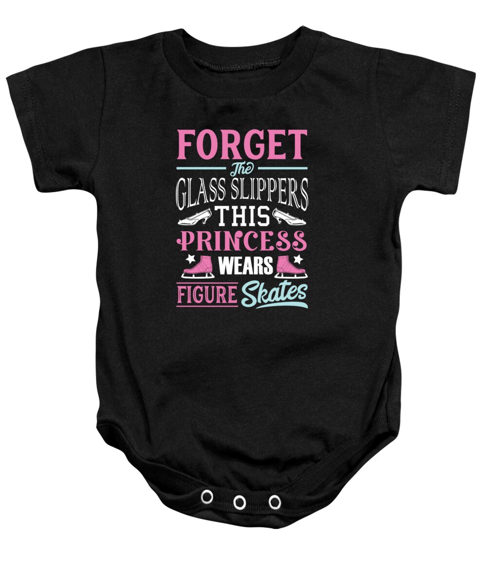 Ice Rink Baby Onesie featuring the digital art Girl Figure Skater Funny Ice Skating by Michael S