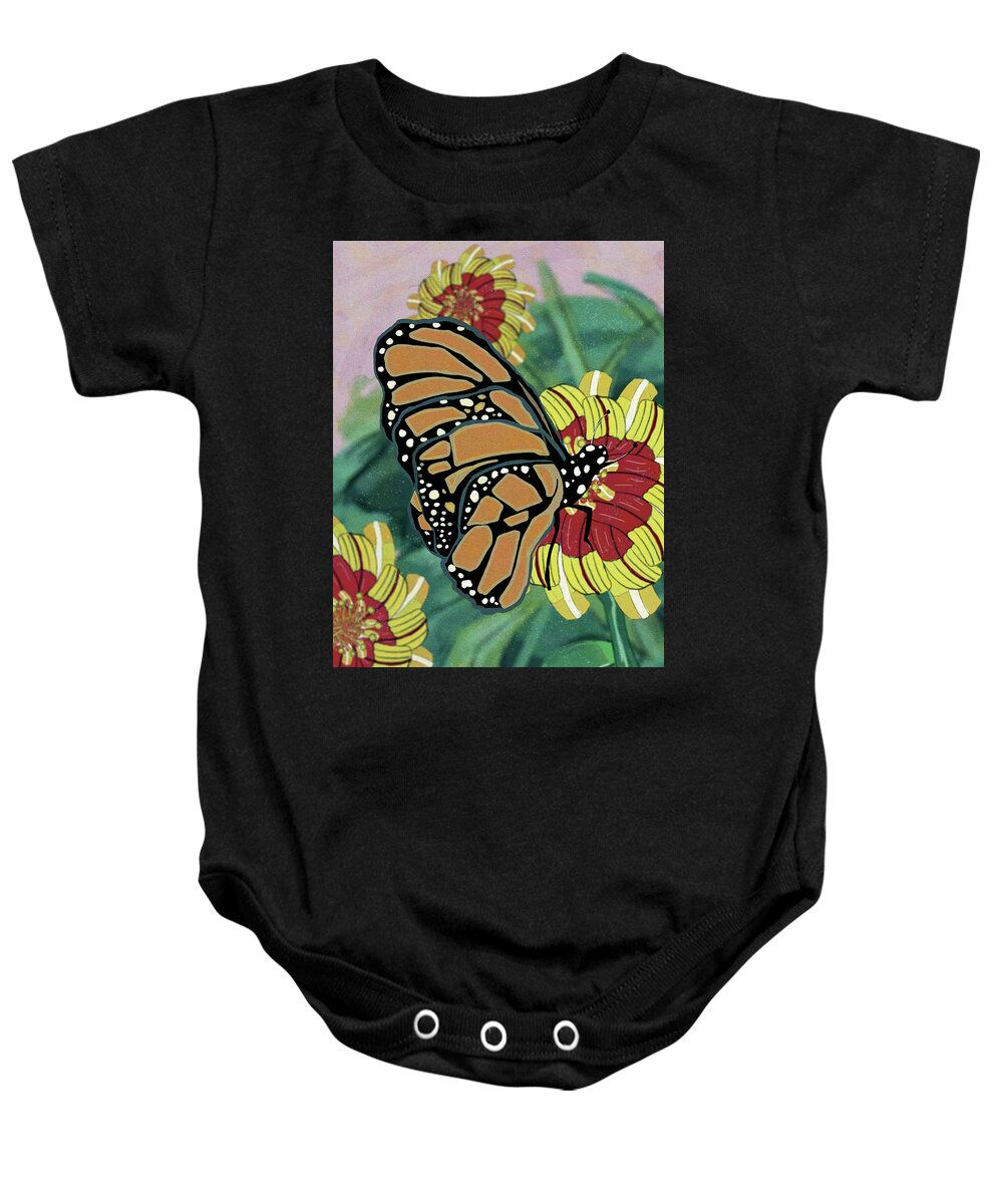 Butterfly Baby Onesie featuring the digital art Glass Butterfly by Rose Lewis