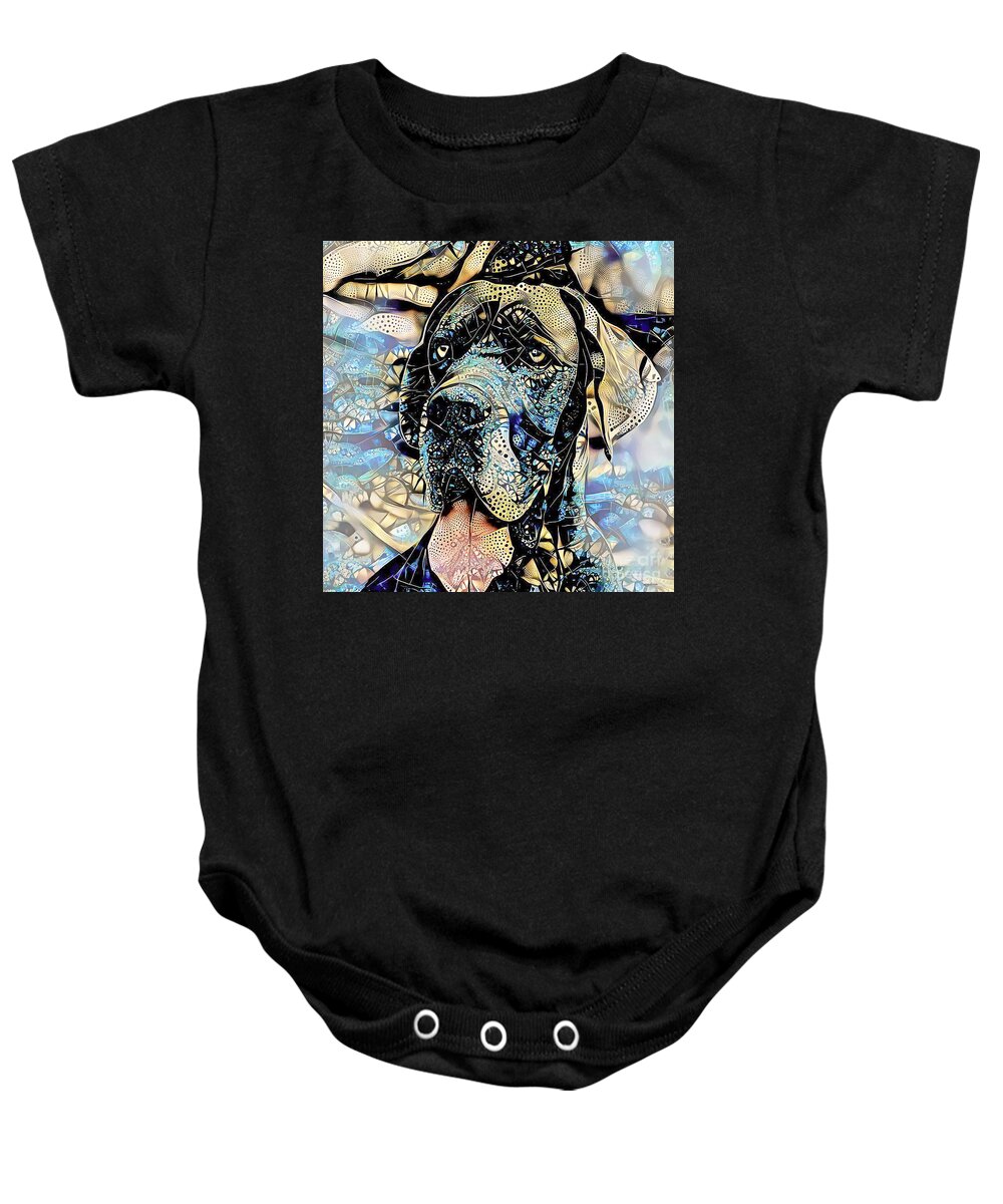 Wingsdomain Baby Onesie featuring the photograph Great Dane Dog 20210201 Square by Wingsdomain Art and Photography